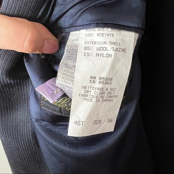 Mondo uomo 46T Mens Blazer Jacket Sport coat Navy Blue - Picture 6 of 7